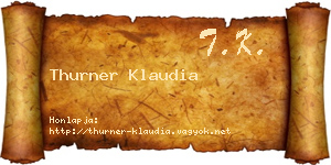 Thurner Klaudia névjegykártya